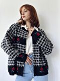 Retrobird Vintage Model Kazayağı Oversize Triko Hırka Kadın Çok Renkli