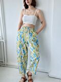 Retrobird Yoga Meditasyon Hafif Şalvar Keten Pantolon Kadın Çok Renkli