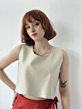 Retrobird Crop Basic Atlet Bluz Kadın Gold