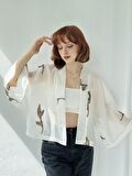 Retrobird Tasarım Mini Kimono Kadın Beyaz