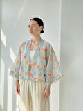 Retrobird Tasarım Mini Kimono Kadın Açık Mavi
