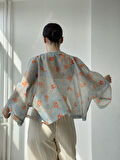 Retrobird Tasarım Mini Kimono Kadın Açık Mavi