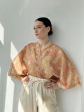 Retrobird Tasarım Mini Kimono Kadın Taba
