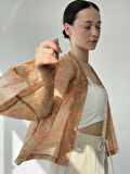 Retrobird Tasarım Mini Kimono Kadın Taba