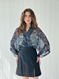 Retrobird Tasarım Mini Kimono Kadın Antrasit
