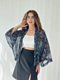 Retrobird Tasarım Mini Kimono Kadın Antrasit