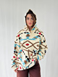 Retrobird Polar Kışlık Oversize Unisex Kapüşonlu Sweatshirt Unisex Fildişi