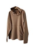 Retrobird Oversize Basic Kapüşonlu Sweatshirt Erkek Taba