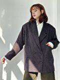 Retrobird 90'lar Retro Model Oversize Tasarım Ceket Kadın Füme