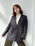 Retrobird İki Düğmeli Regular Astarlı Blazer Ceket Kadın Kahverengi
