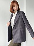 Retrobird İki Düğmeli Regular Astarlı Blazer Ceket Kadın Kahverengi