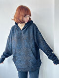 Retrobird Oversize Kapüşonlu Sweatshirt Unisex Lacivert