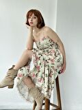 Retrobird Country Girl Ruffle Dantel Detaylı Tasarım Elbise Kadın Çağla