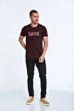 Hudson Nakışlı Erkek Tişört Bordo