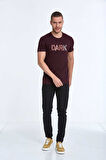Hudson Nakışlı Erkek Tişört Bordo