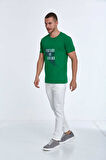 Blaze Baskılı Erkek Tişört Yeşil