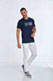 Tom Baskılı Erkek Tişört Lacivert