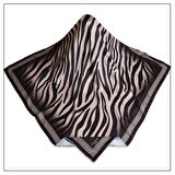 Alcan Avm Legandary Scarf  Zebra desenli Siyah Krem Desenli Eşarp