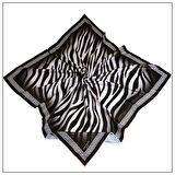 Alcan Avm Legandary Scarf  Zebra desenli Siyah Beyaz Desenli Eşarp