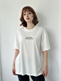 Retrobird Nakışlı Saturday Oversize Tişört Unisex Ekru