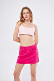 Pink Denim Etek