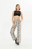 YILAN DERİSİ DESENLİ STRAIGHT JEAN
