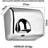 Sensörlü El ve Yüz Kurutma Makinesi Krom Kaplama 2500 W 2 Yıl Garanti