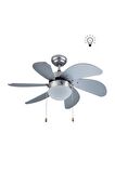 Kcf282 60w Silver 6 Kanatlı Avizeli Tavan vantilatörü