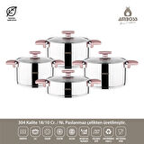Amboss Enio 8 Parça Tencere Tava Seti Rose