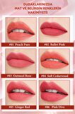 Mat Bitişli, Dolgun ve Pürüzsüz Görünüm Sunan Tint Peripera Ink Mood Matte Tint (01 Peach Pure)