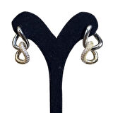 Uretti - İREM 3914 1582 Zirkon Taş Detaylı İki Halka Tasarım Sallantılı Çelik Küpe