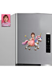 Unicornlu Kız Tasarımlı Buzdolabı Magneti