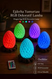 Ejderha Yumurtası Dekoratif Masa Lambası RGB E27 Duy 20 cm DRACORA