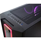 RAMPAGE Platino 600W 80+ Mesh Panel  Tempered Camlı 4x12cm Fixed RGB LED Fanlı Gaming Kasa