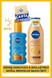 Nivea Sun Koruma Bronzluk Güneş Spreyi 200ml Ve Q10 Sıkılaştırıcı Bronzlaştırıcı Losyon 200ml,çanta Hediye