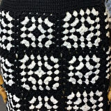 Uretti - Yıldız 7202 - El Örgüsü Siyah Kadın Mini Etek - 36