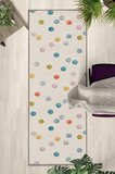 Dots Tk268-v1-c Krem Yıkanabilir Yolluk Halı Kaymaz Taban Salon Mutfak