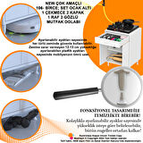 Modilayn Birce M Set Ocak Altı Dolabı 60x88x56 cm Boyutlarında 2 Kapak 1 Raf ve 2 Göz Bölmelidir
