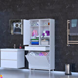 Modilayn AFRA 80x173x32,5cm 1 Çekmece, 2 Göz Sepet, 1 Kapak, 6 Raf Dar Alan Banyo Dolabı