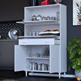 Modilayn VİO (95x163,4x32,5 cm) Yeni çekmeceli, kapaklı, ekmeklikli, çok amaçlı mutfak dolabı.