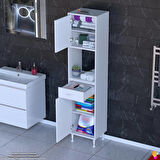 Modilayn ARDA Banyo Dolabı 45x173x32,5cm 1 çekmece 2 kapak ve 5 raflı İhtiyaca uygun kolay kurulum