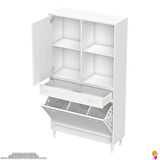 Modilayn AFRA 95x173x32,5cm 1 Çekmece, 3 Göz Sepet, 1 Kapak, 4 Raf Dar Alan Banyo Dolabı