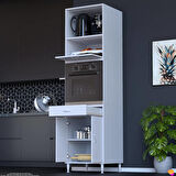 Modilayn JOLLY Ankastre Dolap (60x239.7x56 cm): 1 Çekmece, 3 Kapak, 4 Göz Raflı Mutfak, Kiler Dolabı