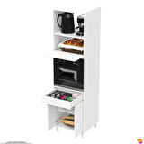 Modilayn JOLLY Ankastre Dolap (60x239.7x56 cm): 1 Çekmece, 3 Kapak, 4 Göz Raflı Mutfak, Kiler Dolabı