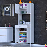 Modilayn ARDA Banyo Dolabı 55x173x32,5cm 1 çekmece 4 kapak ve 6 raflı İhtiyaca uygun kolay kurulum