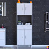 Modilayn ARDA Banyo Dolabı 55x173x32,5cm 1 çekmece 4 kapak ve 6 raflı İhtiyaca uygun kolay kurulum