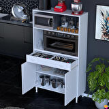 Modilayn VİO Fırın Dolabı (100x163,4x32.5 cm) Çekmeceli Kapaklı Mini/Midi Mikrodalga Mutfak Dolabı