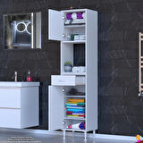 Modilayn ARDA Banyo Dolabı 35x173x32,5cm 1 çekmece 2 kapak ve 6 raflı İhtiyaca uygun kolay kurulum