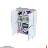 Modilayn OHBE 100x138x32,5 cm Ekstra Düzen İçin Kullanışlı 4 Kapak 4 Bölmeli Banyo Mutfak Dolabı