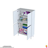 Modilayn OHBE 70x138x32,5 cm Ekstra Düzen İçin Kullanışlı 4 Kapak 4 Bölmeli Banyo Mutfak Dolabı